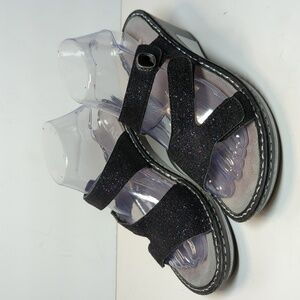 Alegria by PG Lite Loti Glitteroti sparkle wedge sandals womans size 7-7.5 EU 37